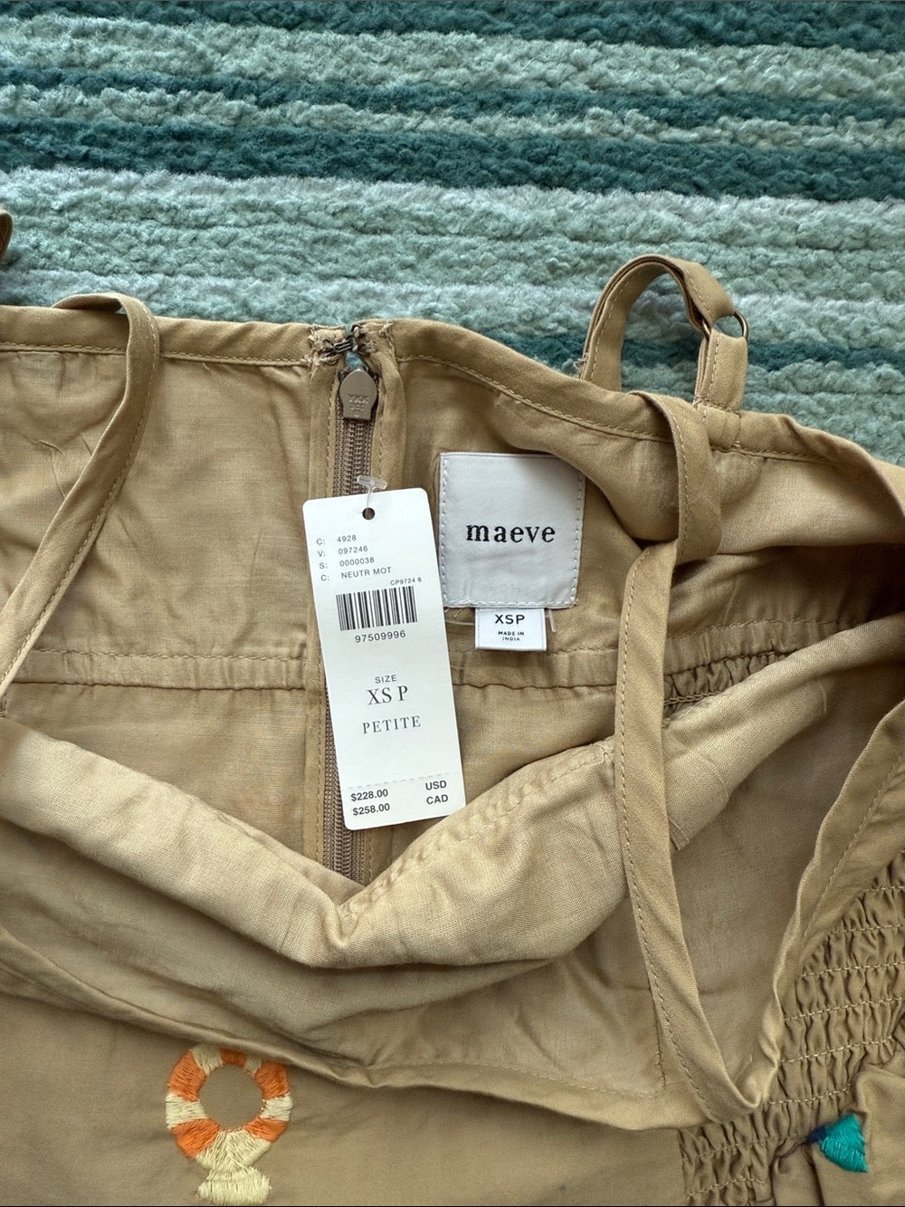 🆕 Anthropologie sleeveless square-neck drop-waist midi dress - Picture 9 of 9